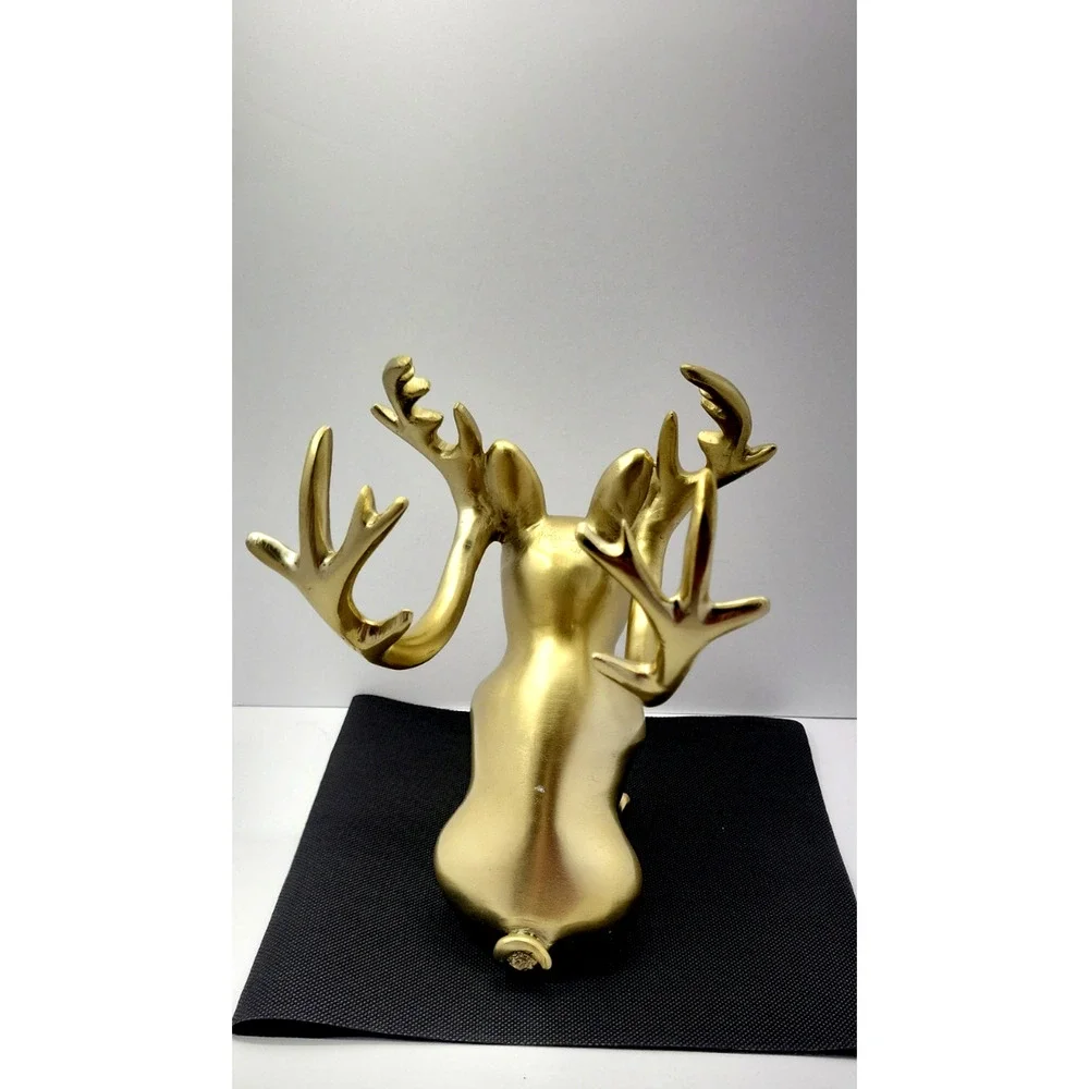 rare decor  Gold Antler Wine Bottle Holder Resin Bar
